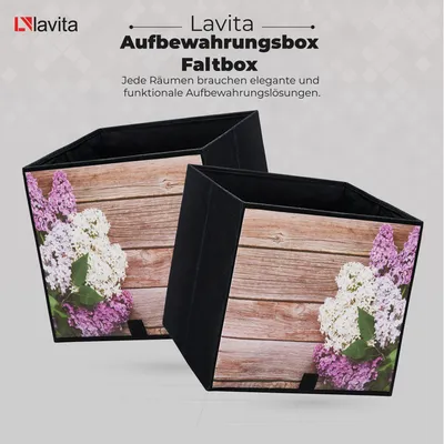 Produktbild von Textil-Aufbewahrungsbox Muster Garten 31x31x31