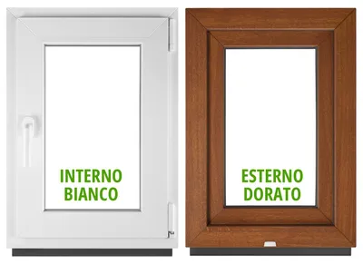 Produktbild von BAU PLAZA Kellerfenster BxH 40 x 50 cm / 400 x 500 mm DIN Rechts Außen Golden Oak / Innen Weiß – Dreh-Kipp Fenster – 2-fach Verglasung 32 mm – Wärmeschutz & Schallschutz – PVC Kunststofffenster
