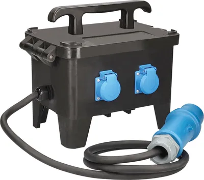Produktbild von as-Schwabe Baustellenstromverteiler CEE 230V 32A auf 4x Schuko 230V 16A IP44