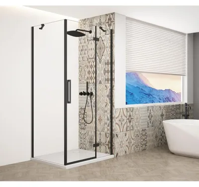 Produktbild von TRINITY BLACK Rechteckige Duschkabine 1000x900mm, Klarglas. rechts