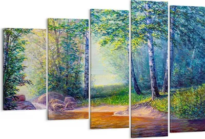 Produktbild von Bild auf Leinwand - Leinwandbild - Wiese Wasser Baum - 150x100cm - Wand Bild - Wanddeko - Leinwanddruck - Bilder - Kunstdruck - Wanddekoration - Leinwand bilder - Wandkunst - EG150x100-4063