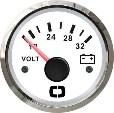 Image de Voltmètre 18/32 V blanc/poli , 1 pièce