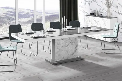 Produktbild von Design Esstisch Tisch HME-111 Hochglanz ausziehbar 160 bis 256 cm