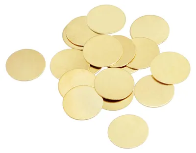 20 runde Messing-Tags, 10 mm, gold, für DIY & Deko
