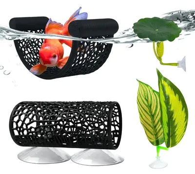 Immagine prodotto di Set di decorazioni per acquario per gamberetti, composto da 4 elementi: amaca e tunnel