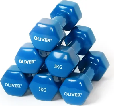 Zdjęcie produktu dla 6x hantle winylowe Oliver, 3,0 kg każdy - benzyna