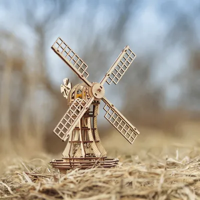 Produktbild von Mechanische Windmühle aus Holz