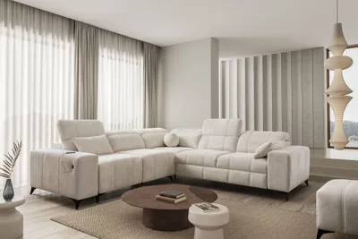 Produktbild von Eckcouch L-Form modern Ecksofa DAFNE III Links / Rechts zur Auswahl - Beige, Creme -  - IM Sofa