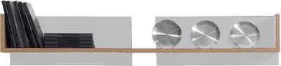 Produktbild von Hängeregal "Tinlot" 13, Weiß / Walnuss - Abmessungen: 20 x 110 x 24 cm (H x B x T)