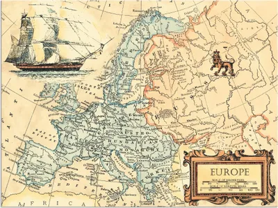 Produktbild von ARTland Wandbild Alu für Innen & Outdoor Europakarte Größe: 60x45 cm