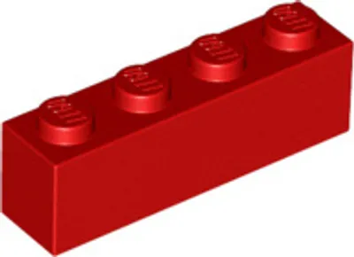 Obrázok produktu pre LEGO® 1x4 kocky Vysoké kocky Červená - 3010 NEW! Množstvo 50x