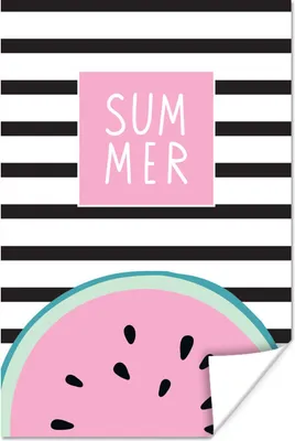 Produktbild von MuchoWow® Poster Wassermelone - Obst - Rosa 120x180 cm - Kunstposter