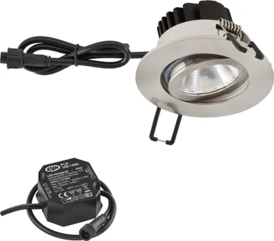 Produktbild von EVN Lichttechnik P-LED Einbauleuchte 230V 3000K Edelstahl PC650N91302
