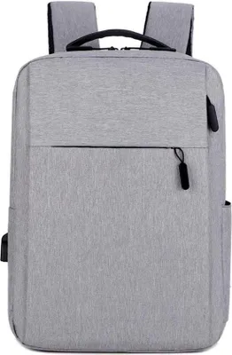 Image de Grand sac à dos gris pour ordinateur portable, unie