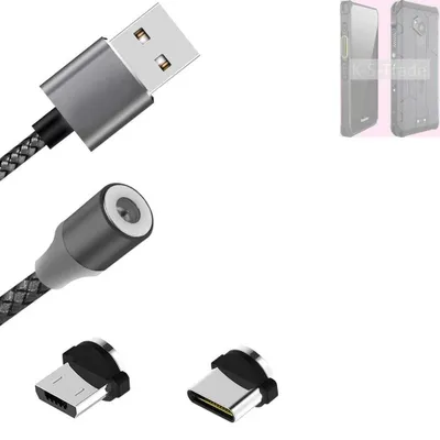 Produktbild von K-S-Trade Hochwertiges Magnet-Lade-kabel Sync-Kabel Daten-Kabel für RugGear  RG880 mit USB-Typ-C-Anschluss und Micro-USB-Anschluss 2A bis zu 480mbps