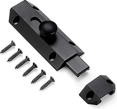 Produktbild von Türriegel aus reinem Messing, robust, Sicherheitsverschluss, Schwarz, 1 Stück