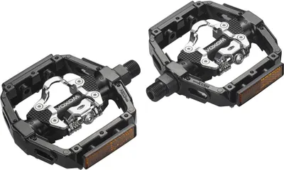 Image de Pédale Voxom VTT / Gravel Pe27 noire Corps en aluminium Plateforme/SPD Axe CrMo...