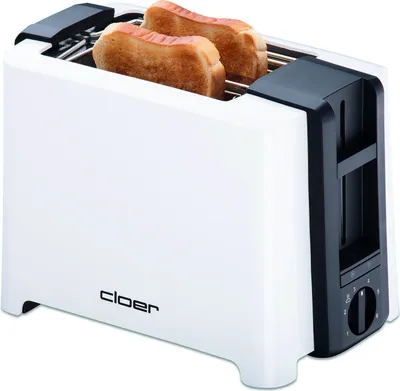 Obrázok produktu pre Cloer Toaster 3531, 2 krajcov, Čierna, Biela, Plast, Tlačidlá, Otočné, 900 W, 155 mm