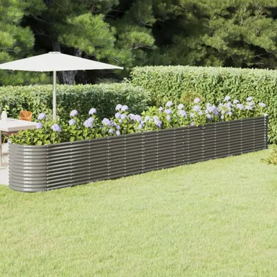 Image de Maison Exclusive - Potager surélevé en acier thermolaqué 620x80x68 cm gris