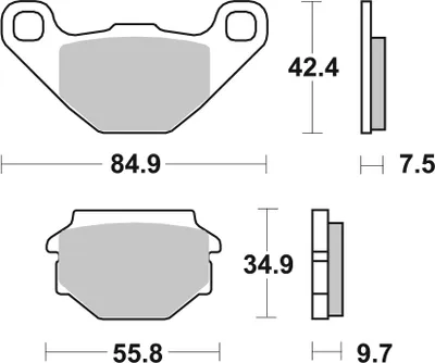 Produktbild von sbs Bremsbeläge Bremsklötze HINTEN 118HF