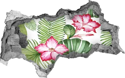 Produktbild von Selbstklebender Loch-3D-Aufkleber 95x73 cm tropische Blumen