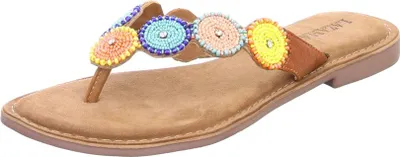 Produktbild von Lazamani Leder tan multi Pantolette Braun in Gr. 37