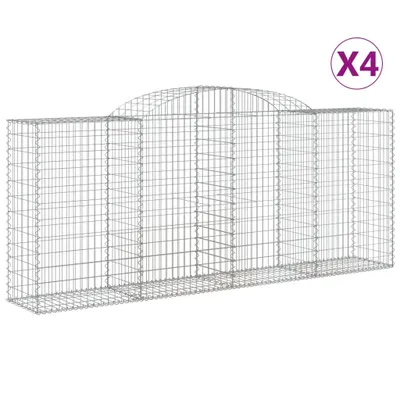 Produktbild von vidaXL Gabionen mit Hochbogen 4 Stk. 300x50x120/140cm Verzinktes Eisen