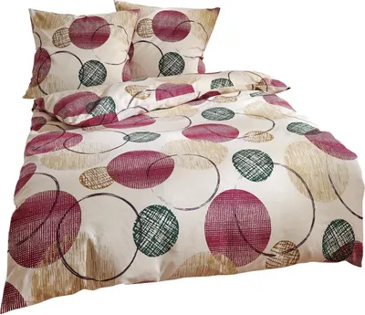 Produktbild von Traumschlaf Feinflanell Bettwäsche Kreise lila 240x220 cm + 2x 80x80 cm