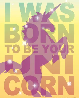 Zdjęcie produktu dla Obraz z nadrukiem jednorożca - I Was Born To Be Your Unicorn (50 x 40 cm)