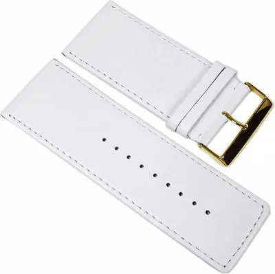 Produktbild von Beach Uhrenarmband Ersatzband Kalbslederband 30mm Weiss 401130G