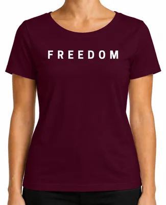 Imagen del producto de Camiseta para mujer "Freedom Charlie Kirk RIP", marca "Konservativ Republikaner Turning Point", color burdeos, talla S