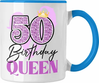 Produktbild von Trendation -  50. Geburtstag Tasse Frau Geschenk 50er Geschenkidee 50 Mutter Frauen Lustig Geschenke (Blau)