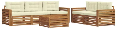 Immagine prodotto di Set di divani da esterno con cuscino 6 pcs Naturale e Crema