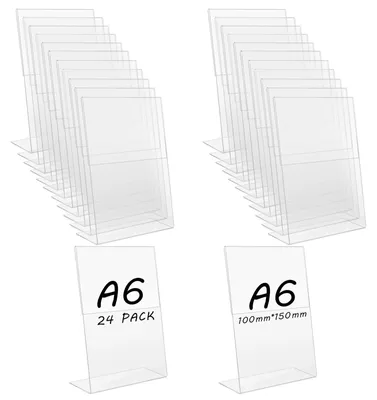 Productafbeelding van Tafelstandaard A6 - Transparant acryl - 150 x 100 mm - 24 stuks