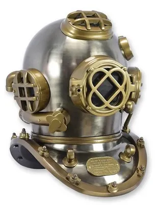 Productafbeelding van A Brass And Copper Diving Helmet