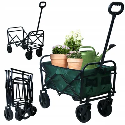 Zdjęcie produktu dla Ekspand | Wózek na zakupy – zielony – 120 l – składany – nośność 100 kg