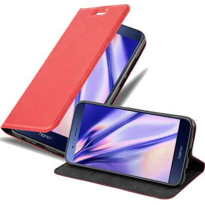 Image de Cadorabo Housse pour Honor 8 PRO Housse de protection rouge Etui pour téléphone portable Case Cover Fermeture magnétique