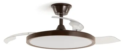 Produktbild von Deckenventilator mit Licht Lautlos DC einziehbare Flügel Kleon Transparent Fernbedienung Klein (bis 10 m²) 105 cm Braun