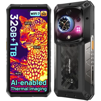 Image de Ulefone Armor 28 Ultra Imagerie Thermique Smartphone 32Go+1To, 10600mAh/120W 6.67” FHD+ Téléphone Protable Incassable 5G Double Écran AI, 50MP+64MP