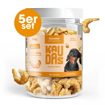 Produktbild von KAUDAS Hundesnack GarnelePur - 5× 50g gefriergetrocknete Garnele - 455g Rohgewicht
