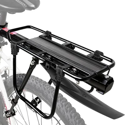 Productafbeelding van Bagagedrager MTB - 24 tot 29 inch - Verstelbaar - Aluminium - Met reflector en snelsluiting