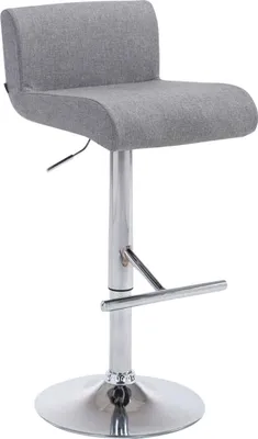 Produktbild von TPFLiving Barhocker Calif Gestell Metall in Chromoptik Stoff Hellgrau