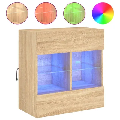 Obrázok produktu pre vidaXL Nástenná TV skrinka s LED osvetlením dub Sonoma 58,5x30x60,5 cm