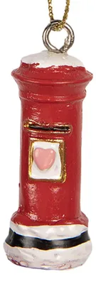 Productafbeelding van Clayre & Eef kerstornament, brievenbusvorm, Ø 2x4 cm, rood, kunststof