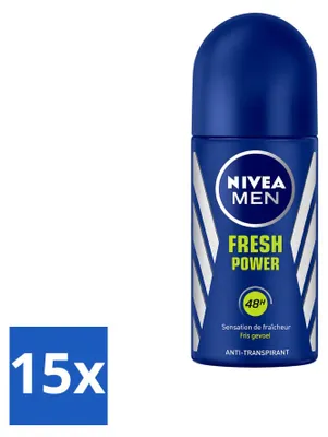 Produktbild von 15 x NIVEA MEN Fresh Power Deodorant Roller - 50 ml - Vorteilspackung - 15 Stücke