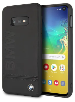Obrázek produktu pro BMW - Potisk s logem - Kožená pevná vazba - Samsung Galaxy S10e - černá