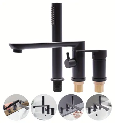 Produktbild von Duscharmatur - Mischarmatur - Badezimmerarmatur - Handbrause - Duscharmatur - Edelstahl-Brauseschlauch 60-80 cm