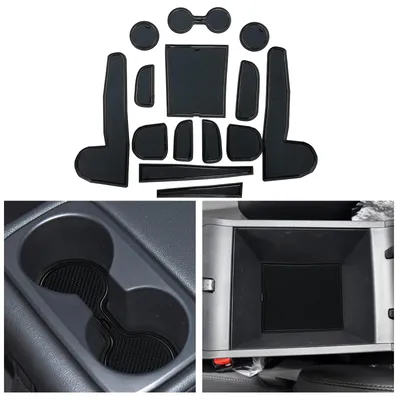 Image de Compatible avec la Hyundai Tucson NX4 2021-2023 2024, tapis en caoutchouc pour la console centrale de la Tucson NX4, tapis antidérapants pour le porte-gobelets, tapis en caoutchouc pour l'accoudoir, accessoires électroniques pour la Tucson NX4 2024 (noir).