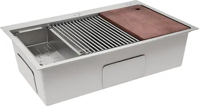 Obrázek produktu pro kuchyňský dřez z nerezové oceli 304, velký 33 palců, s jednou mísou, stříbrný