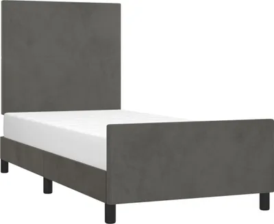 Produktbild von vidaXL Bettgestell ohne Matratze Dunkelgrau 100x200 cm Samt